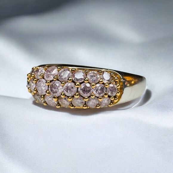 VINTAGE-14k Gold- Pink Diamond Ring -Size 9- 1 CT - Pink Champagne Diamond -4.2g - Picture 3 of 16